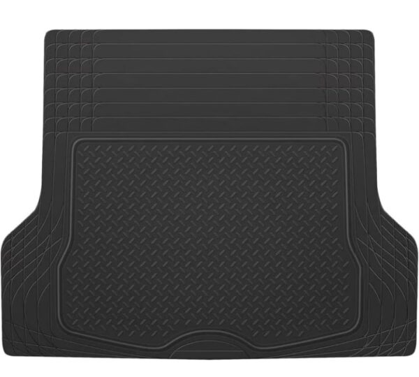 (1) Suzec 3039 - Universal Dustproof, Waterproof, Foldable, Trimmable Antiskid Car Dicky, Trunk, Boot Mat for All Cars (Size: Large, Colour: Black)|Polyvinyl Chloride (1)