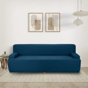 (44)Amazon Brand - Solimo Polyester Spandex Stretchable Sofa Slipcover (3 Seater, Teal) (44)