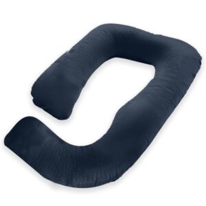 MY ARMOR Full Body Pregnancy Pillow G Shape for Pregnant Women, Maternity Pillow Gift for Pregnancy Sleeping, Premium Velvet Cover with Zip, Grey + Navy Blue