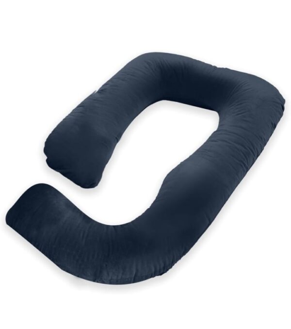 MY ARMOR Full Body Pregnancy Pillow G Shape for Pregnant Women, Maternity Pillow Gift for Pregnancy Sleeping, Premium Velvet Cover with Zip, Grey + Navy Blue