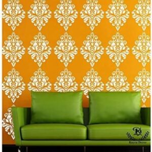 Kayra Decor Stencils for Wall Painting - Damask Design Pack of 1, 16 inch x 24 inch (KHS238)