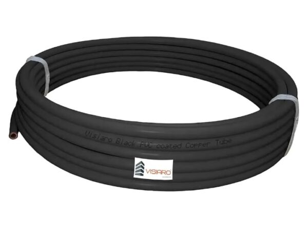 Visiaro Black PVC Coated Soft Copper Tube, Outer Dia 1/4 inch, Wall Thickness 20(L) swg, 1.5mm PVC coating, Pack of 1