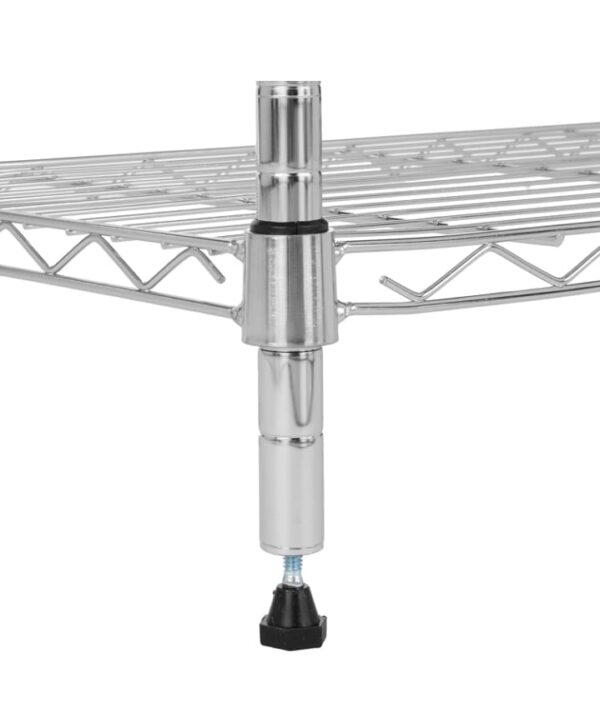(624) amazon basics Height Adjustable 5-Shelves Heavy Duty Rack - Chrome (624) - Image 3