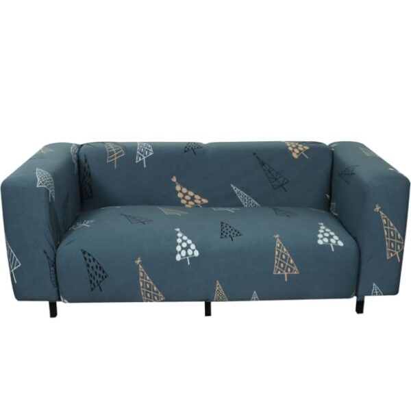 (724) House of Quirk Modern Polyester Universal Flexible/Stretchable Triple Seater Printed Sofa Cover/Sofa Slipcover for Couch (Grey Pine, 185-230 cm)(724) - Image 3