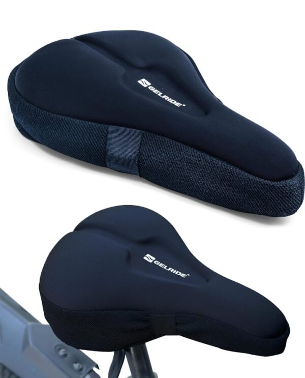 GELRIDE Advanced Gel City Bike Saddle Seat Cushion Cover for Indoor Outdoor Cycling, Exercise Cycle - Soft and Washable, 100% Gel Material, Made in India (741)