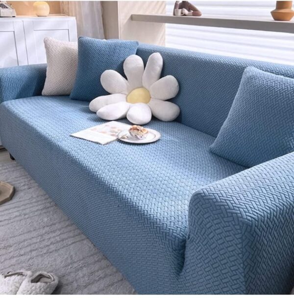 TEX-RO Sofa Cover 3 Seater Elastic Sofa Cover for Couch Sofa Covers Perfect 3 Seater Sofa Cover Stretchable Sofa Slipcover (3 Seater Sofa Cover, Sky) (742) - Image 4