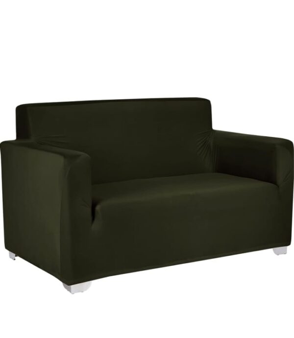 (1077) Amazon Brand - Solimo Polyester Spandex Stretchable Sofa Slipcover (2 Seater, Olive) (1077) - Image 3