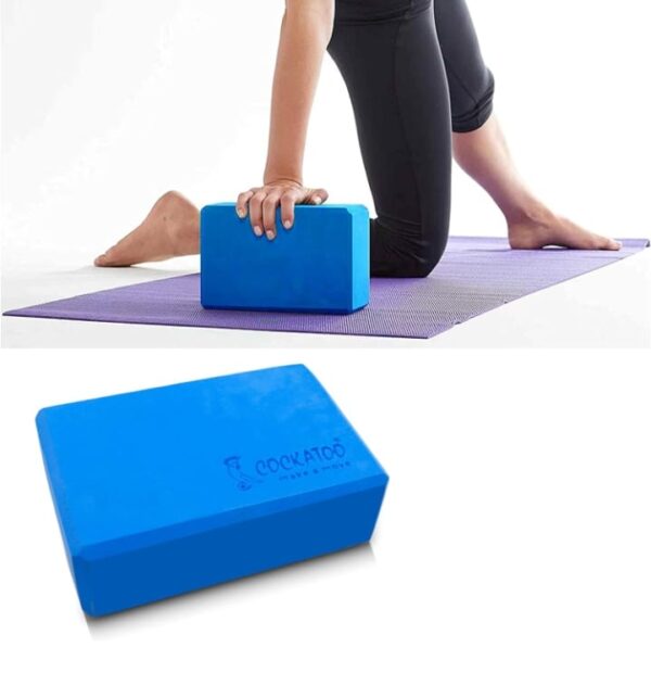 Cockatoo Yoga Block - Supportive Latex-Free EVA Foam Soft Non-Slip Surface for Yoga, Yoga Bricks Pack Of 1
