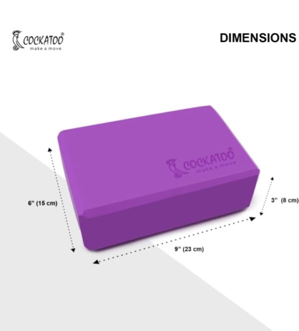 Cockatoo Yoga Block - Supportive Latex-Free EVA Foam Soft Non-Slip Surface for Yoga, Yoga Bricks Pack Of 1 - Image 2