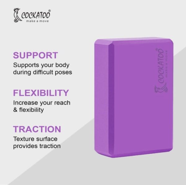 Cockatoo Yoga Block - Supportive Latex-Free EVA Foam Soft Non-Slip Surface for Yoga, Yoga Bricks Pack Of 1 - Image 3