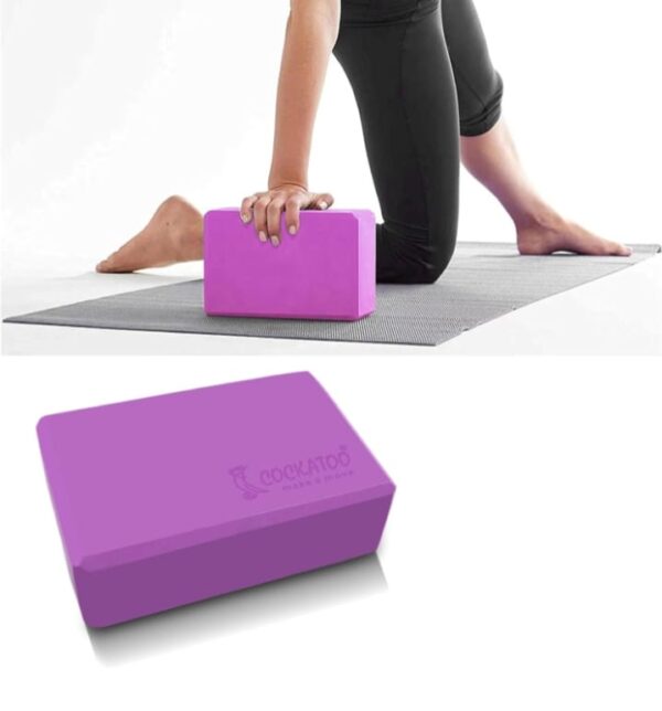 Cockatoo Yoga Block - Supportive Latex-Free EVA Foam Soft Non-Slip Surface for Yoga, Yoga Bricks Pack Of 1