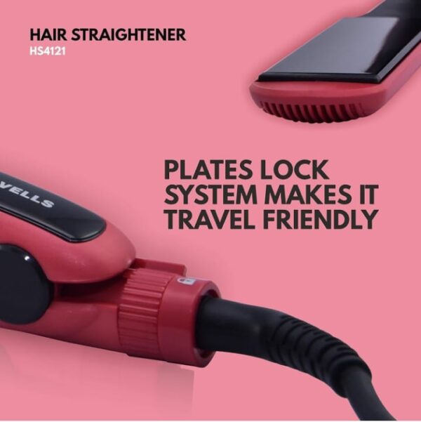 Havells Wide Plate Hair Straightener - HS4121 (Red_Free Size) (797) - Image 2