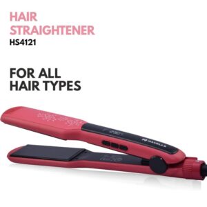 Havells Wide Plate Hair Straightener - HS4121 (Red_Free Size) (797)