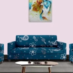 (892) Cortina Floral Printed Sofa Cover Big Elasticity Cover Stretch Universal Sofa Slipcover 5 Seater (3 Seater Size 185-230cm and 1 Seater Size 90-145cm) -Teal Blue,Polyester(892)