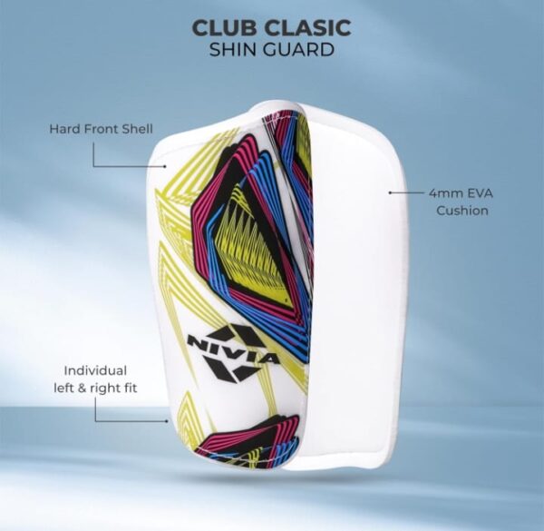 Nivia EVA Foam Classic Football Guard for Youth and Adults (Multicolor, Large) | for Football Games Matches, Training | Light Weight & Breathable - Image 2