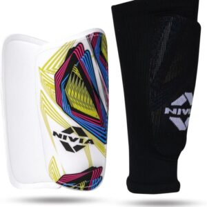 Nivia EVA Foam Classic Football Guard for Youth and Adults (Multicolor, Large) | for Football Games Matches, Training | Light Weight & Breathable