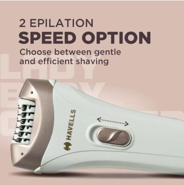 (806)Havells FD5051 Epilator, Hair Removal for Women, Wet & Dry, Cordless, Rechargeable (White)(806) - Image 4