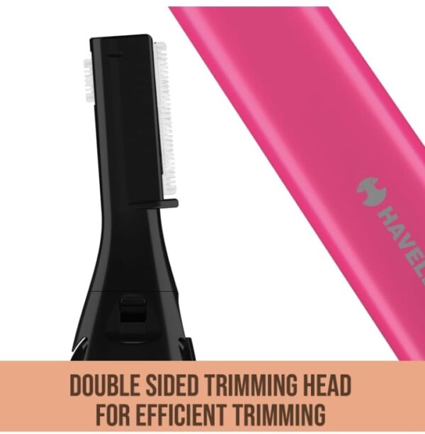 (808)Havells Women Fd5006 Corded Electric Trimmer, Easy And Smooth Hair Removal, Ideal For Upper Lip, Side Burns And Precise Shaping Of Eyebrows (Pink) (808) - Image 4