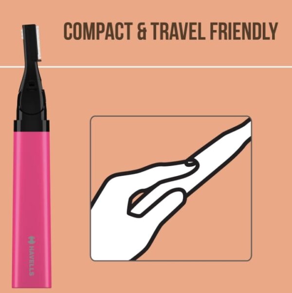 (808)Havells Women Fd5006 Corded Electric Trimmer, Easy And Smooth Hair Removal, Ideal For Upper Lip, Side Burns And Precise Shaping Of Eyebrows (Pink) (808) - Image 6