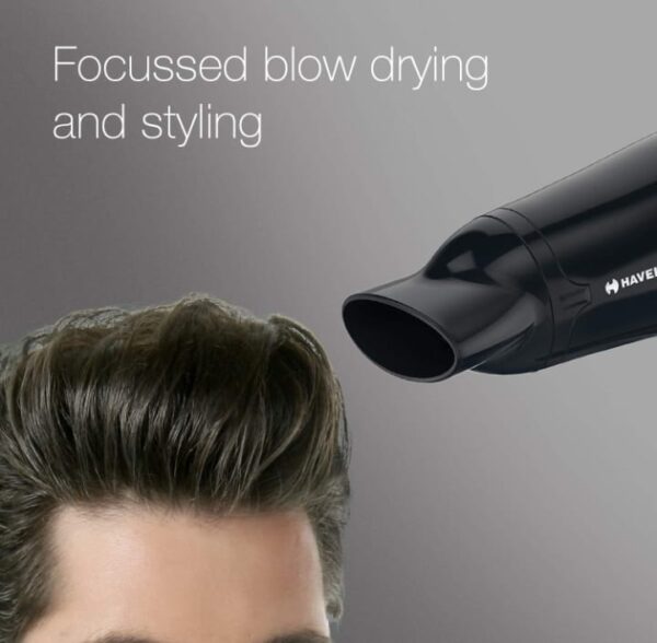 (793)Havells HD3162 Men's 1565 Watts Powerful Hair Dryer with Thin Concentrator and Cool Shot Button; Heat Balance Technology (Black) (793) (793) - Image 3