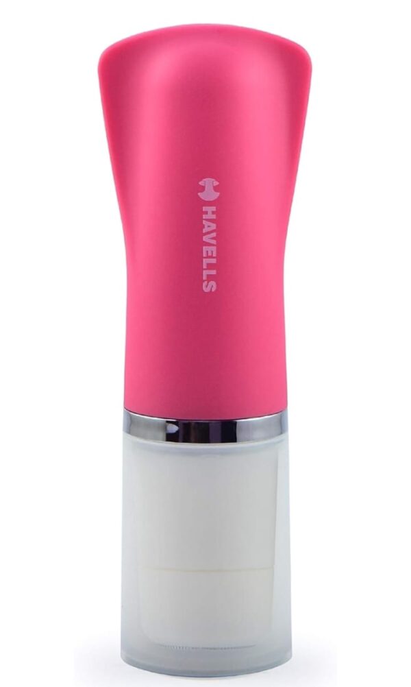 807)Havells Lady Facial Hair Remover | Rotary Blades for Clean and Smooth Touch for Upper Lips, Chin & Cheeks | Wet & Dry Use | Battery Powered | Mirror Included | Hot Pink | FD5000 (807) - Image 6