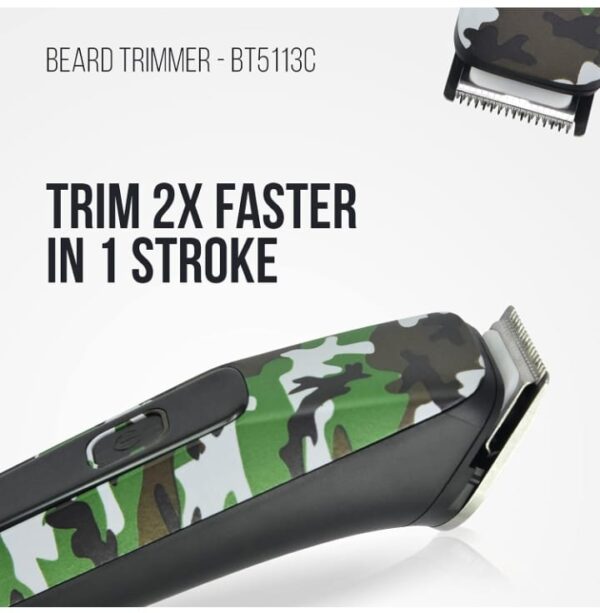 (804)Havells Bt5113 Rechargeable Beard Trimmer,Super Fast Charge,Trimming Lengths Upto 13 Mm For Multiple Styles (Military) (Black&Green),Men (804) - Image 3