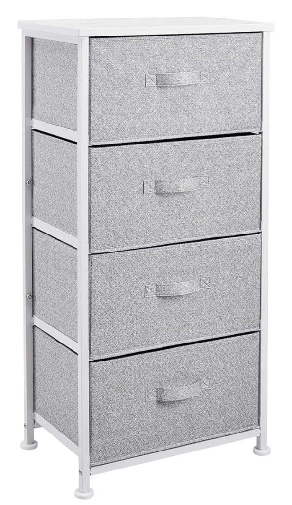(1064) amazon basics Fabric 4-Drawer Storage Organizer Unit for Closet, White (1064) - Image 2