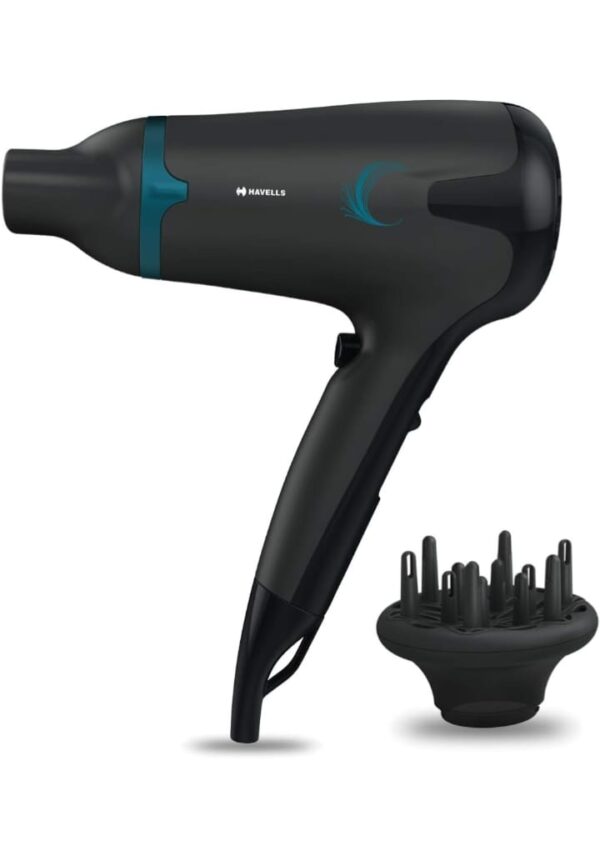 (799) Havells 1700W 2-In-1 Hair Dryer With Diffuser & Thin Concentrator|2 Heat Settings (Hot/Warm)|Heat Balance Technology|Midnight Black|Blow Dry Companion For Effortless Hair Styling|Hd3270-1700 Watts (799)