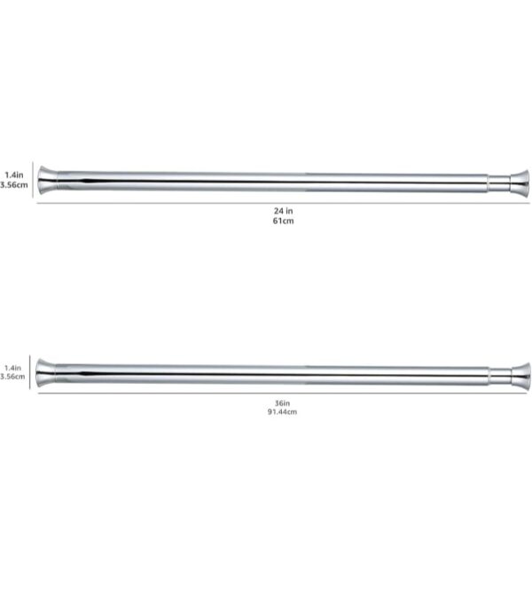 (879) amazon basics Shower Adjustable -Length Curtain Tension Rod - 24-36', Chrome (879) (1803-1802) - Image 3