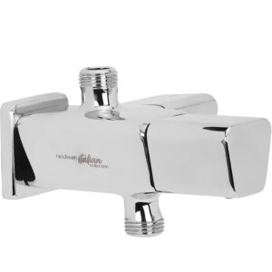 (987)Hindware Italian Collection F530006CP Starc 2-Way Angle Cock With Wall flange, Brass with Chrome Finish  (987)