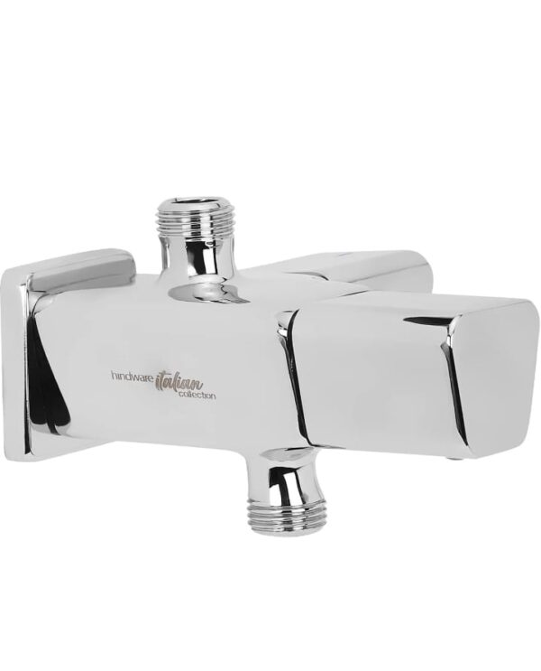 (987)Hindware Italian Collection F530006CP Starc 2-Way Angle Cock With Wall flange, Brass with Chrome Finish  (987)