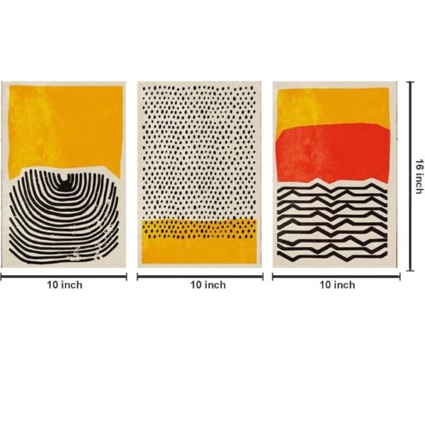 (873) 999STORE wooden stretched paintings with frame wall paintings Abstract Yellow Black Orange Wall Art big canvas for living room (30X16 Inch) S3FCanvas217 (873) - Image 5
