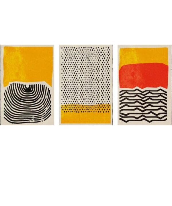 (873) 999STORE wooden stretched paintings with frame wall paintings Abstract Yellow Black Orange Wall Art big canvas for living room (30X16 Inch) S3FCanvas217 (873) - Image 4