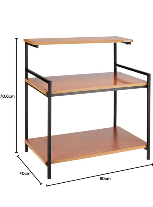 amazon basics Engineered Wood Multi-Purpose Rack for Microwave, OTG, Oven | Kitchen Organizer (Brown) | 40D x 60W x 70.6H cm (840,869,843,960,955,874,956,957,870,837,858,) - Image 5