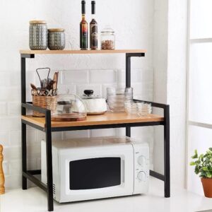 amazon basics Engineered Wood Multi-Purpose Rack for Microwave, OTG, Oven | Kitchen Organizer (Brown) | 40D x 60W x 70.6H cm (840,869,843,960,955,874,956,957,870,837,858,)