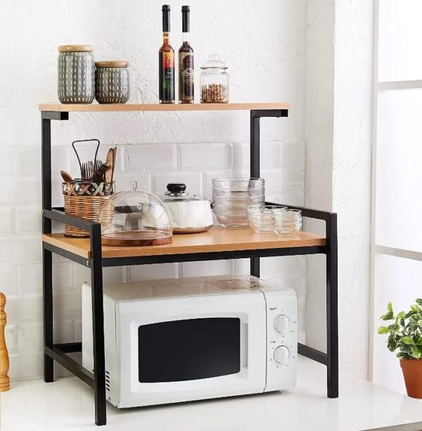 amazon basics Engineered Wood Multi-Purpose Rack for Microwave, OTG, Oven | Kitchen Organizer (Brown) | 40D x 60W x 70.6H cm (840,869,843,960,955,874,956,957,870,837,858,)