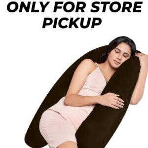 910) MY ARMOR Full Body G Shape Pregnancy Pillow for Pregnant Women, Maternity Pillow Gift for Pregnancy Sleeping, 3 Months Warranty, Premium Velvet Cover with Zip, Brown (910)