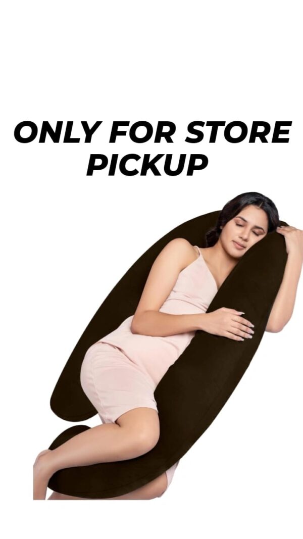 910) MY ARMOR Full Body G Shape Pregnancy Pillow for Pregnant Women, Maternity Pillow Gift for Pregnancy Sleeping, 3 Months Warranty, Premium Velvet Cover with Zip, Brown (910)