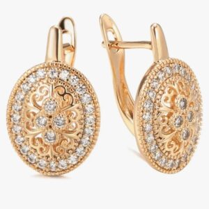 (1J)Shining Diva Fashion 18k Rose Gold Plated Stylish Latest Fancy Copper Bali Earrings for Women and Girls (13019er), One (1J)