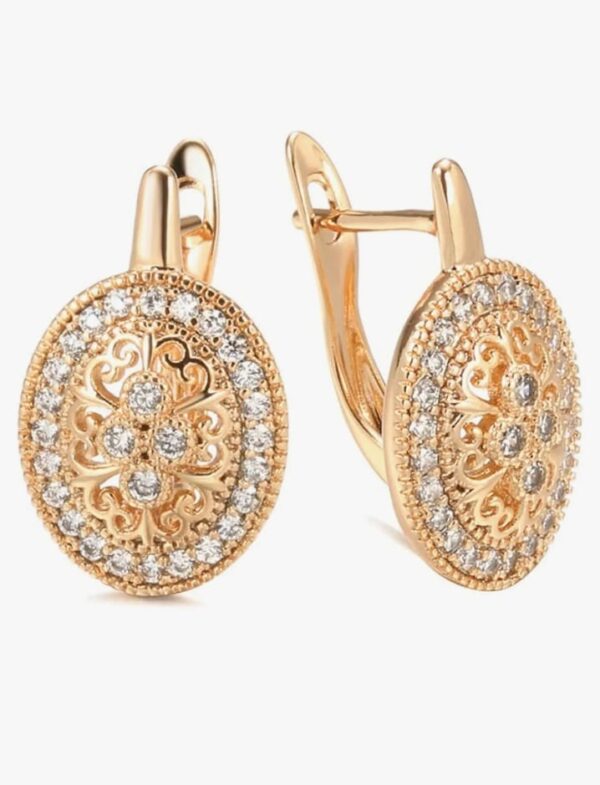 (1J)Shining Diva Fashion 18k Rose Gold Plated Stylish Latest Fancy Copper Bali Earrings for Women and Girls (13019er), One (1J)