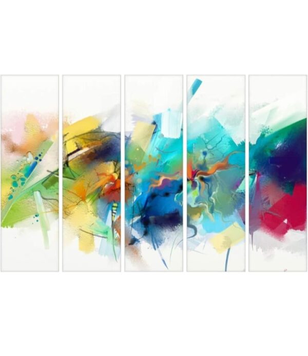 (853) 999STORE Abstract Paintings for Living Room Big Size | Framed Wall Paintings for Home Decoration | Hanging Abstract Art Painting | Set of 5 Frames (130 X 76 Cm) (853) - Image 2