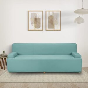 Amazon Brand - Solimo Polyester Spandex Stretchable Sofa Slipcover (3 Seater, Green) (1289,1290)