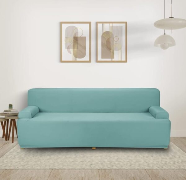 Amazon Brand - Solimo Polyester Spandex Stretchable Sofa Slipcover (3 Seater, Green) (1289,1290)