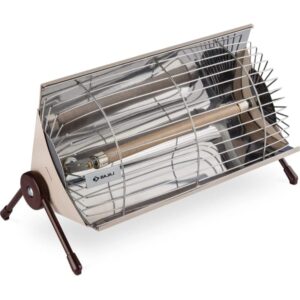 Bajaj Minor Radiant Room Heater For Home|1000W PedestalHeater For Winter|Electric Heater ForRoom|Stainless Steel Heat Reflector|Nickel Chrome PlatedMeshGuard|Tilted Legs|2YrWarrantyBy Bajaj|Multicolor