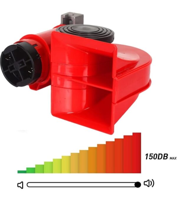 Oshotto Nautilus Pressure Twin Air Horn Compatible with Toyota Fortuner (Black/Red) (1356) - Image 4