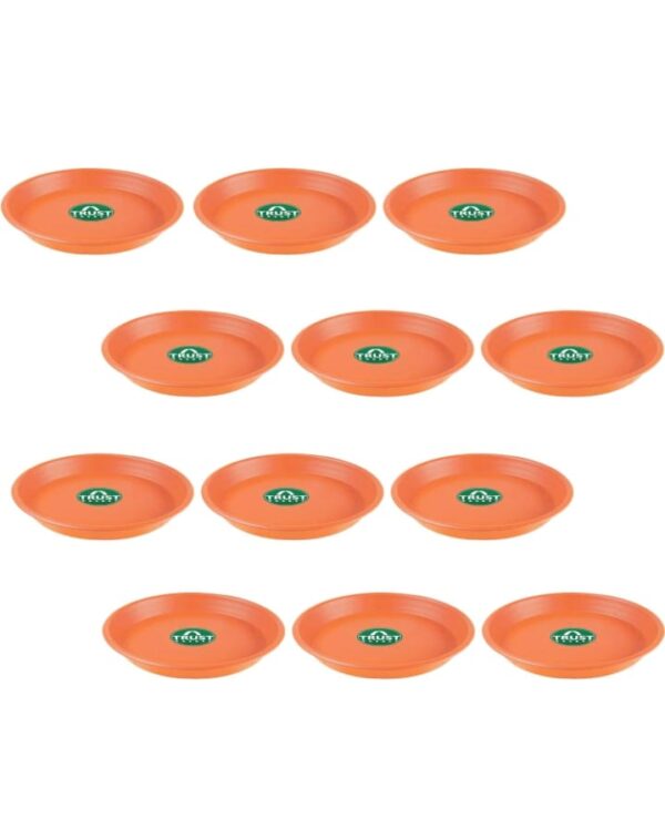 TrustBasket UV Treated Round Bottom Tray(Plate/Saucer) | Heavy Duty Highly Durable Plant saucer Gamla for Indoor Home Decor & Outdoor Balcony Garden