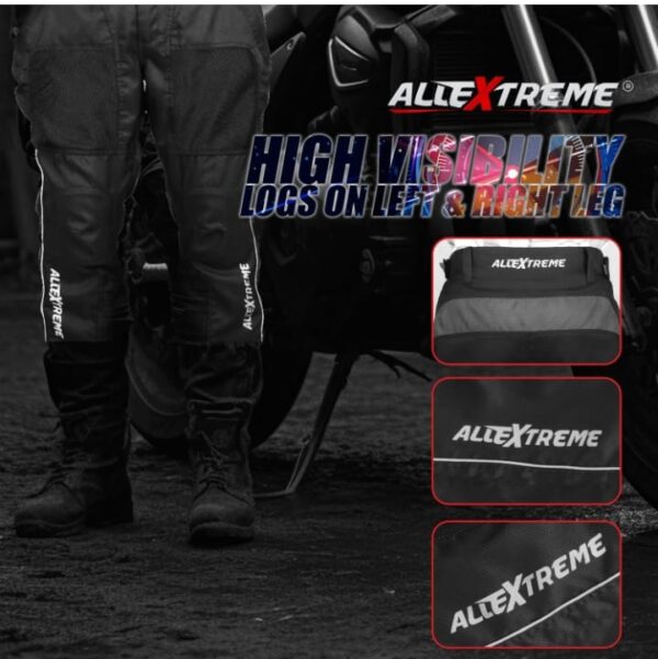 Allextreme AIR EVO Motorcycle Riding Pants Impact Protection HDEVA Protectors 300GSM Mesh-Fabric for Men All-Season Outdoor Activity Universal Fit (Black) - Image 4