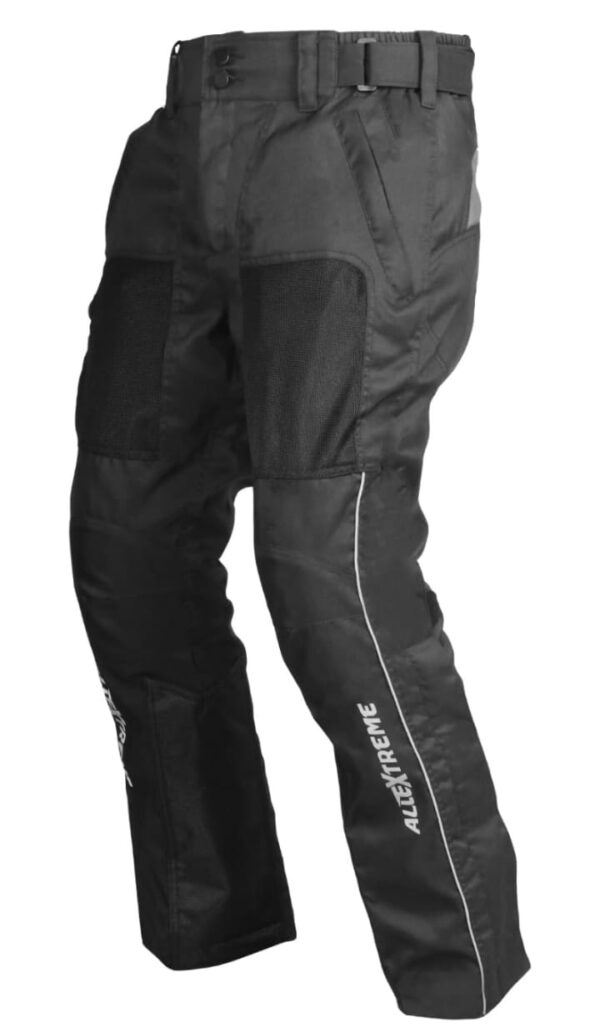 Allextreme AIR EVO Motorcycle Riding Pants Impact Protection HDEVA Protectors 300GSM Mesh-Fabric for Men All-Season Outdoor Activity Universal Fit (Black)