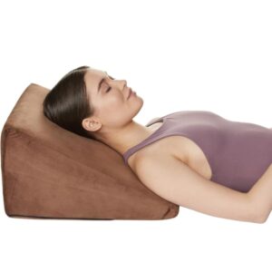 (1638) Amazon Basics Memory Foam Wedge Pillow for Neck & Back Pain Relief, Brown, 25 X 44 X 45 (1638)