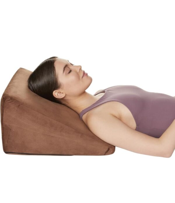 (1638) Amazon Basics Memory Foam Wedge Pillow for Neck & Back Pain Relief, Brown, 25 X 44 X 45 (1638)